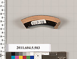 Terracotta fragment of a stemless kylix (drinking cup)?, Terracotta, Greek, Attic