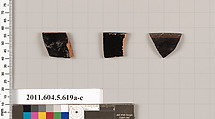 Terracotta rim fragments of kylikes (drinking cups), Terracotta, Greek, Attic