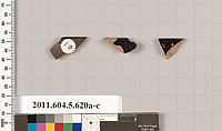 Terracotta rim fragments of kylikes (drinking cups), Terracotta, Greek, Attic
