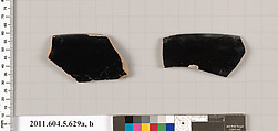 Terracotta rim fragments of kylikes (drinking cups), Terracotta, Greek, Attic