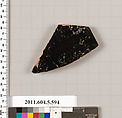 Terracotta fragment of a kylix (drinking cup), Terracotta, Greek, Attic