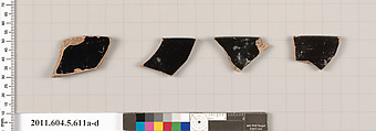 Terracotta rim fragments of kylikes (drinking cups), Terracotta, Greek, Attic