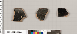Terracotta rim fragments of kylikes (drinking cups), Terracotta, Greek, Attic