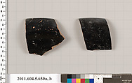 Terracotta rim fragments of kylikes (drinking cups), Terracotta, Greek, Attic