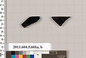 Terracotta rim fragments of kylikes (drinking cups), Terracotta, Greek, Attic