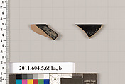 Terracotta rim fragments of kylikes (drinking cups), Terracotta, Greek, Attic
