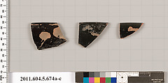 Terracotta rim fragments of kylikes (drinking cups), Terracotta, Greek, Attic
