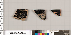 Terracotta rim fragments of kylikes (drinking cups), Terracotta, Greek, Attic