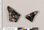 Terracotta fragments of a kylix (drinking cup), Terracotta, Greek, Attic