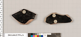 Terracotta fragments of kylikes (drinking cups), Terracotta, Greek, Attic