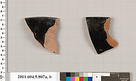 Terracotta rim fragments of kylikes (drinking cups), Terracotta, Greek, Attic