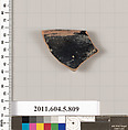 Terracotta rim fragment of a kylix (drinking cup), Terracotta, Greek, Attic
