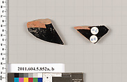 Terracotta fragments of kylikes (drinking cups), Terracotta, Greek, Attic