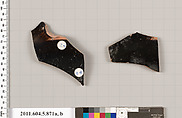 Terracotta fragments of kylikes (drinking cups), Terracotta, Greek, Attic