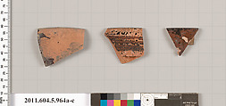 Terracotta rim fragments of kylikes (drinking cups), Terracotta, Greek, Attic