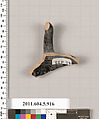 Terracotta fragment of a kylix (drinking cup), Terracotta, Greek, Attic