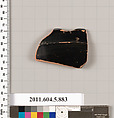 Terracotta rim fragment of a kylix (drinking cup), Terracotta, Greek, Attic