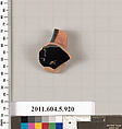 Terracotta fragment of a kylix (drinking cup), Terracotta, Greek, Attic