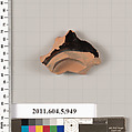 Terracotta fragment of a kylix (drinking cup), Terracotta, Greek, Attic