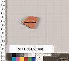 Terracotta fragment of a kylix (drinking, Terracotta, Greek, Attic