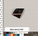 Terracotta rim fragment of a kylix (drinking cup)?, Terracotta, Greek, Attic