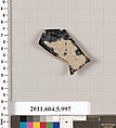 Terracotta rim fragment of a kylix (drinking cup), Terracotta, Greek, Attic