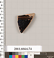 Terracotta fragment of a closed shape, Terracotta, Greek, Attic