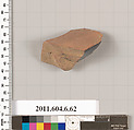 Terracotta fragment of an undetermined shape, Terracotta, Greek, Attic