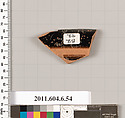 Terracotta rim fragment of an open shape, Terracotta, Greek, Attic