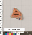 Terracotta fragment of a kylix (drinking, Terracotta, Greek, Attic