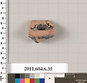 Terracotta fragment of an undetermined shape, Terracotta, Greek, Attic