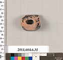 Terracotta fragment of an undetermined shape, Terracotta, Greek, Attic