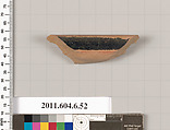 Terracotta rim fragment of an undetermined shape, Terracotta, Greek, Attic