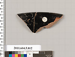 Terracotta rim fragment of a kylix (drinking cup), Terracotta, Greek, Attic