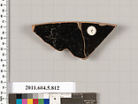Terracotta rim fragment of a kylix (drinking cup), Terracotta, Greek, Attic