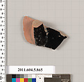 Terracotta fragment of a kylix (drinking cup), Terracotta, Greek, Attic