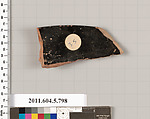 Terracotta rim fragment of a kylix (drinking cup), Terracotta, Greek, Attic