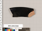 Terracotta rim fragment of a kylix (drinking cup), Terracotta, Greek, Attic