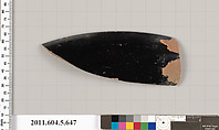 Terracotta rim fragment of a kylix (drinking cup), Terracotta, Greek, Attic