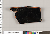Terracotta rim fragment of a kylix (drinking cup), Terracotta, Greek, Attic