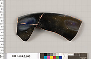 Terracotta rim fragment of a kylix (drinking cup), Terracotta, Greek, Attic