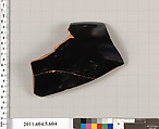 Terracotta rim fragment of a kylix (drinking cup), Terracotta, Greek, Attic