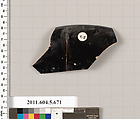 Terracotta rim fragment of a kylix (drinking cup), Terracotta, Greek, Attic