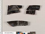 Terracotta rim fragments of a kylix (drinking cup), Terracotta, Greek, Attic