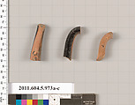 Terracotta fragments of kylikes (drinking cups), Terracotta, Greek, Attic