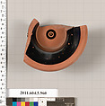 Terracotta fragment of a kylix (drinking cup), Terracotta, Greek, Attic