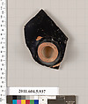 Terracotta fragment of a kylix (drinking cup), Terracotta, Greek, Attic
