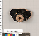 Terracotta fragment of a kylix (drinking cup), Terracotta, Greek, Attic