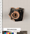 Terracotta fragment of a kylix (drinking cup), Terracotta, Greek, Attic