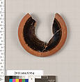 Terracotta fragment of a kylix (drinking cup), Terracotta, Greek, Attic